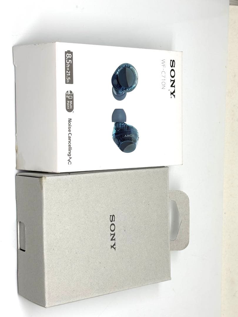 美品！SONY WF-C710N グラスブルー ノイキャン ワイヤレスイヤホン