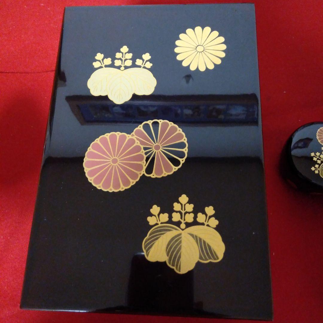 高台寺蒔絵入　溜塗利休茶箱　美品