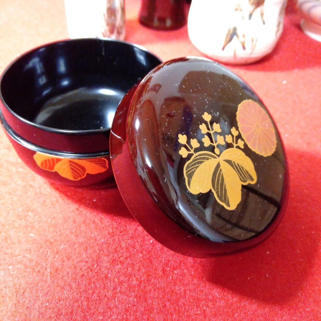 高台寺蒔絵入　溜塗利休茶箱　美品