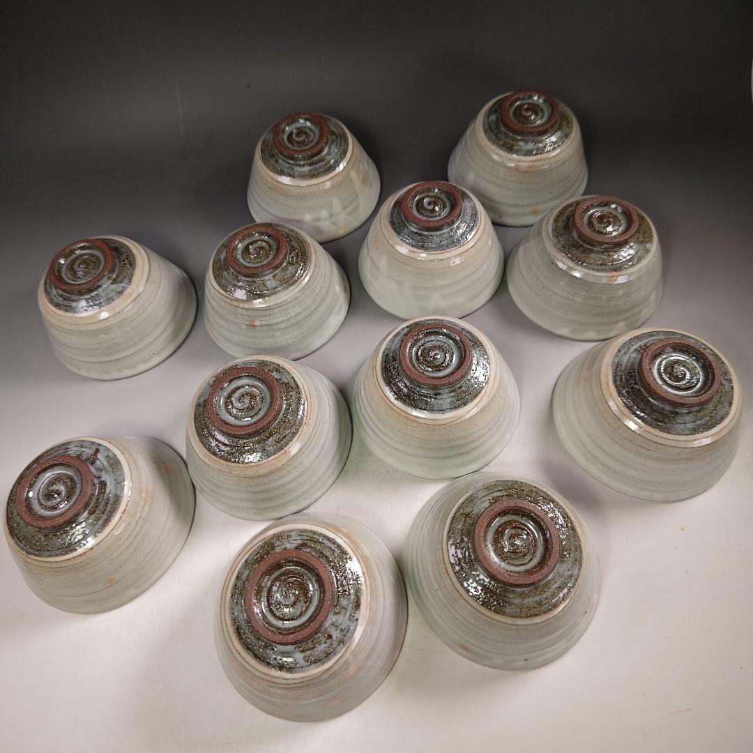 ウ287 数茶碗『竹久作　数茶碗　12客　萩焼　紙箱』茶道具　抹茶碗