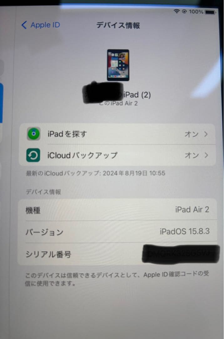 iPad本体 iPad Air2 16GB