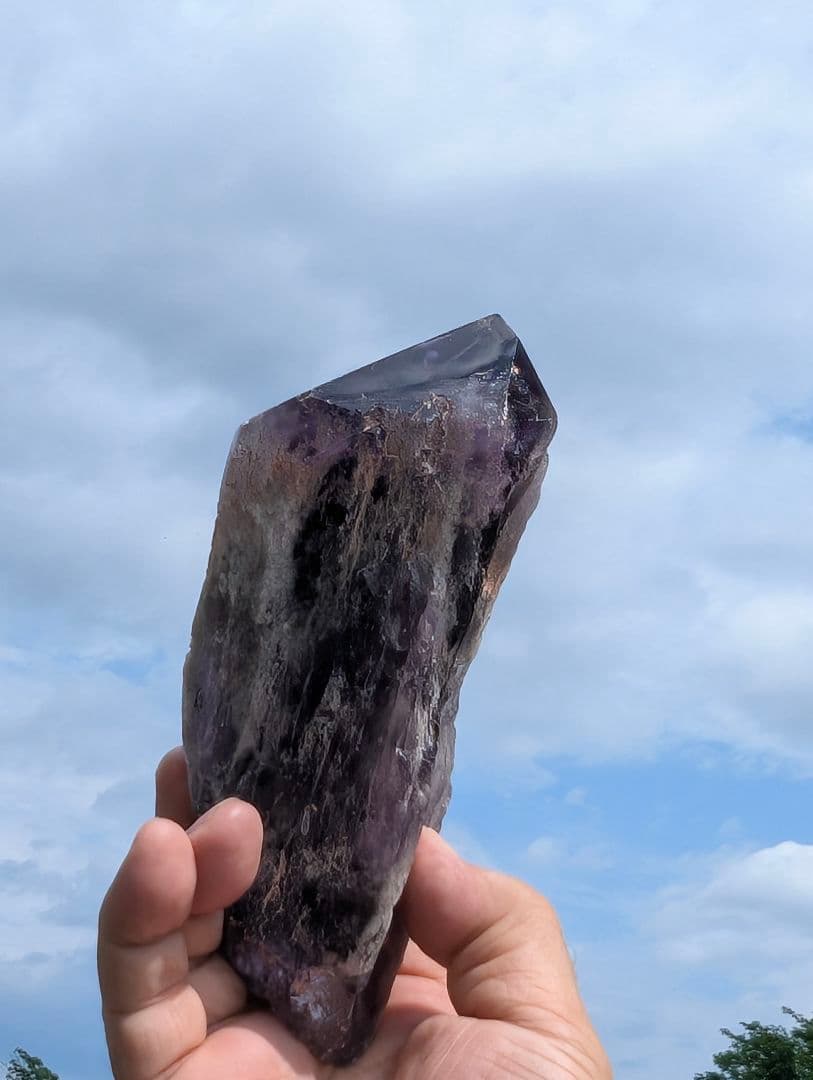 649g アメジスト【邪気払い神器】アテナ紫骨　骨幹水晶　原石NO.5
