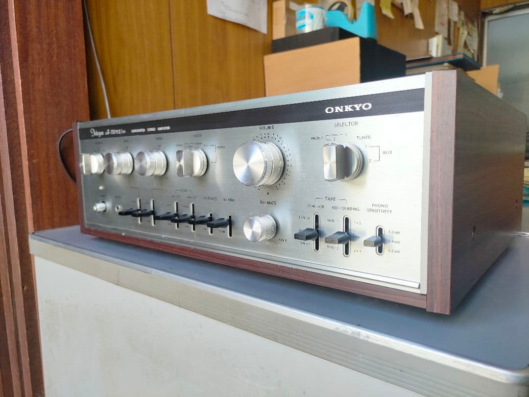 ONKYO A-755NⅡ/100 プリメインアンプ完動品。前面パネル、新同