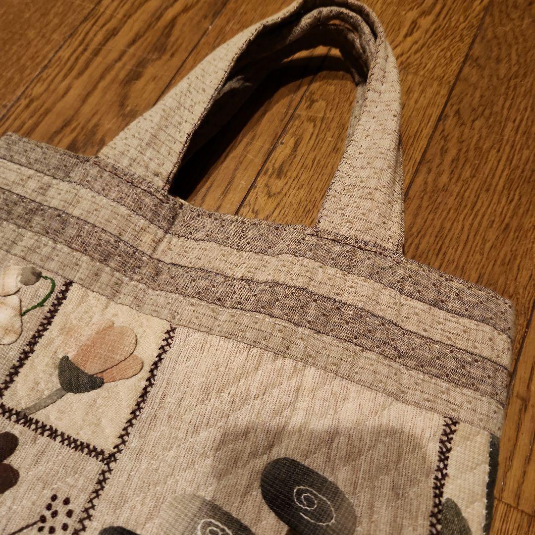 刺繍アップリケハンドメイドトートバッグ