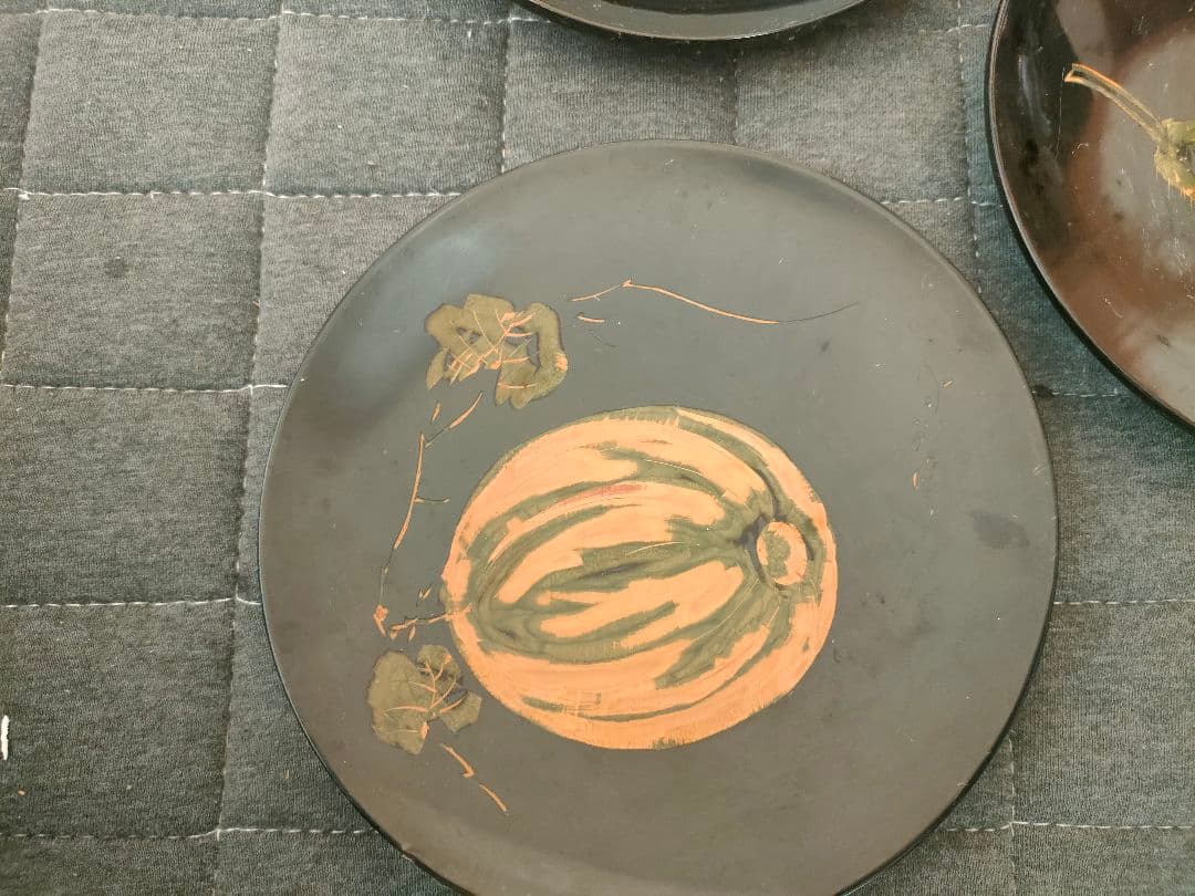 漆器 野菜絵柄 皿 5枚セット