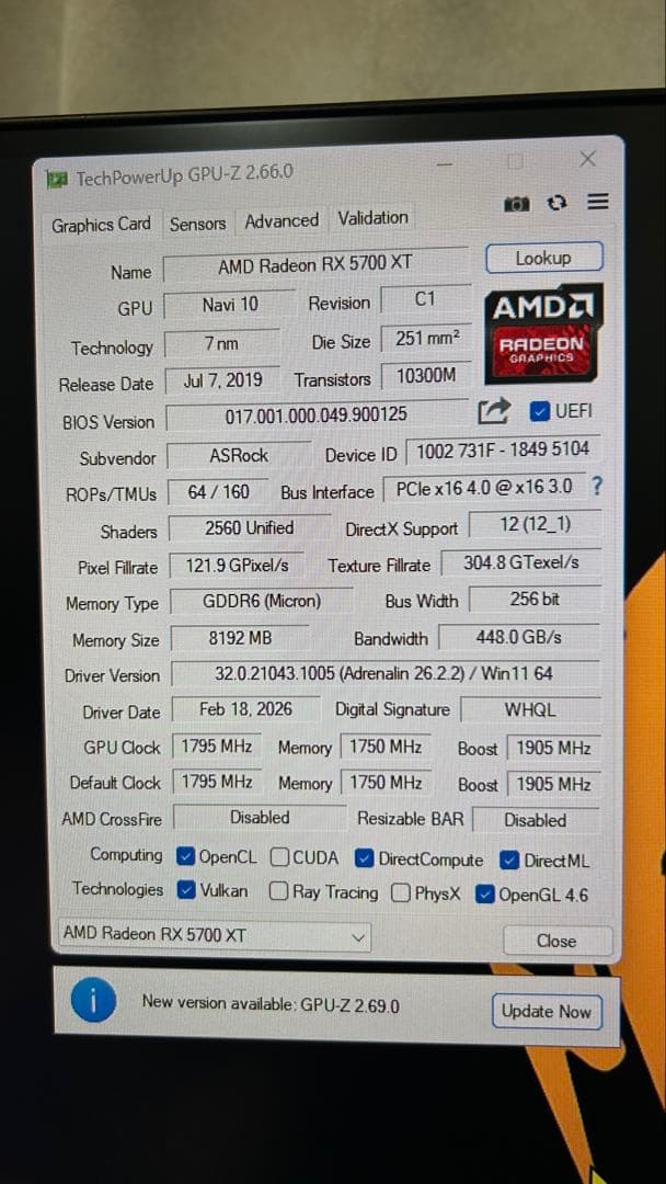 グラフィックボード・グラボ・ビデオカード Radeon RX 5700 XT taichi 8GB OC+