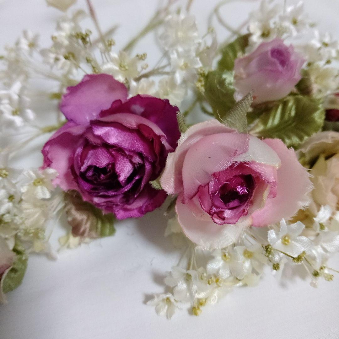 布花作品♡薔薇とかすみ草