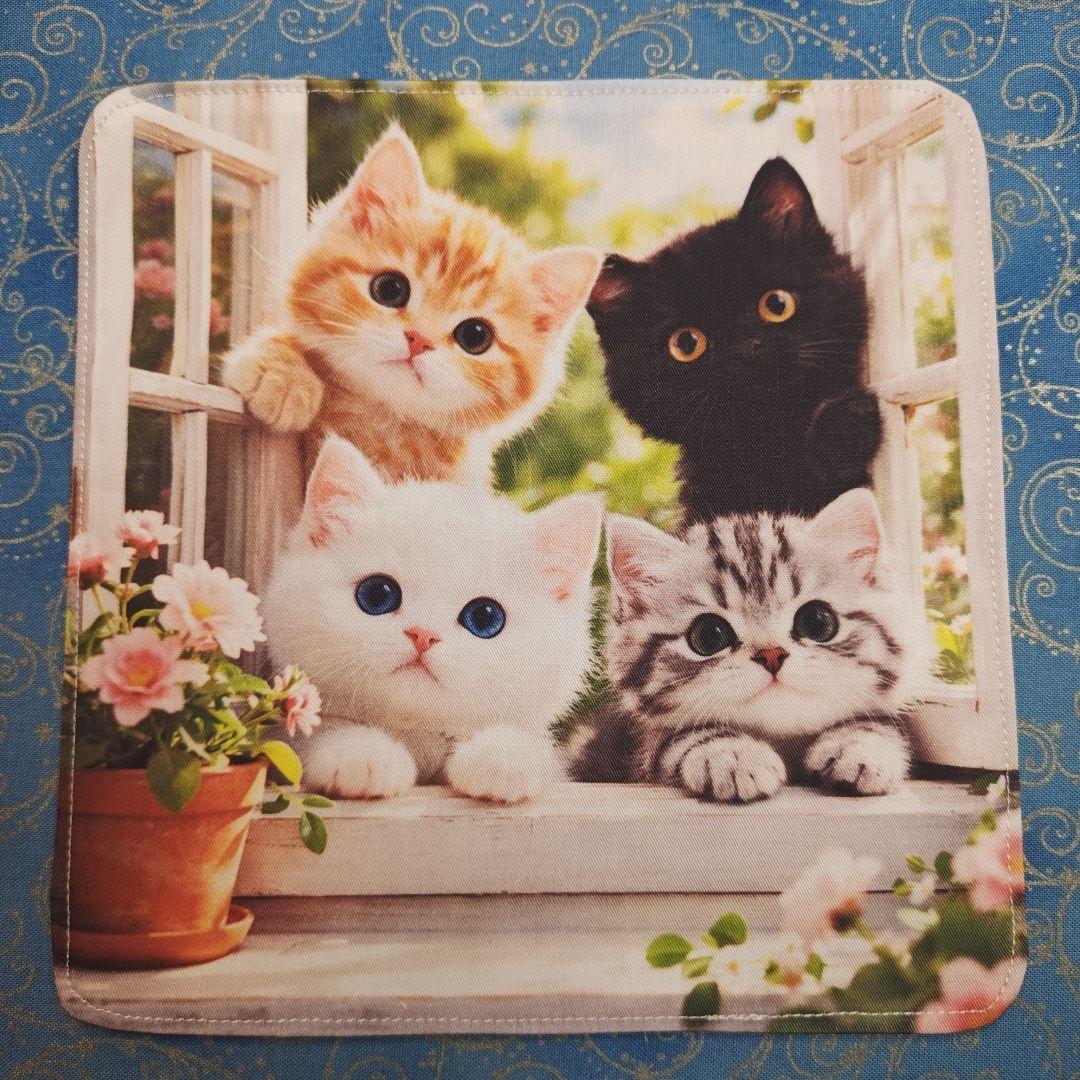 チョコ　ハンカチ　ねこちゃん柄　ハンドメイド3/11　18枚