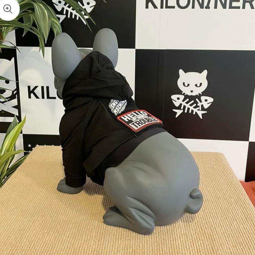 【新品】KILONINER キロナイナー フード付き犬服 サイズL 黒