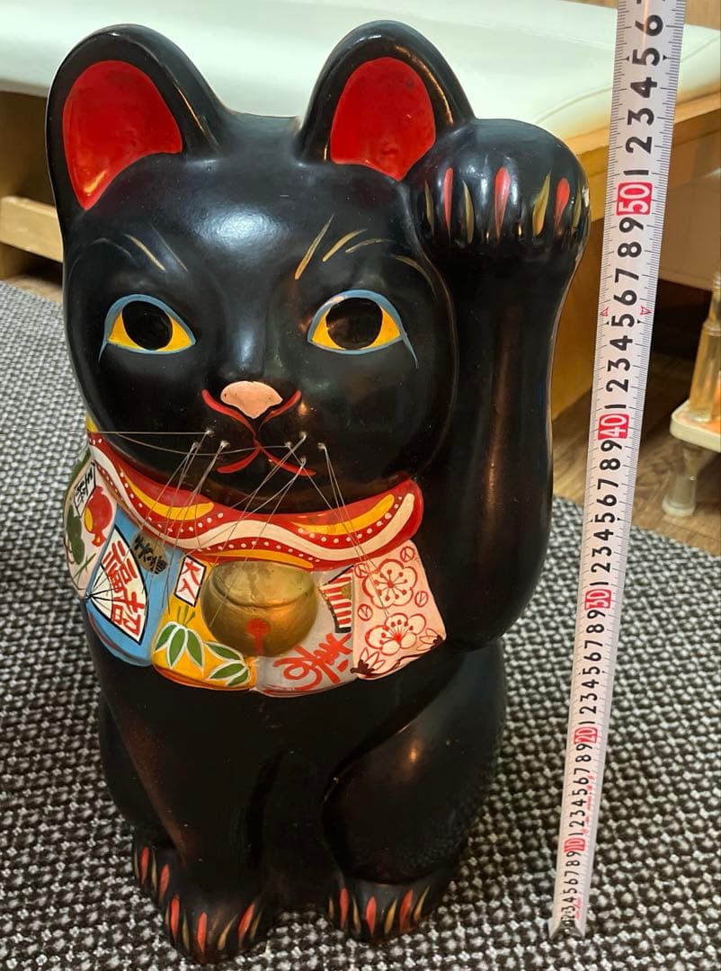 黒　招き猫　特大サイズ　縁起担ぎに　ディスプレイ アンティーク