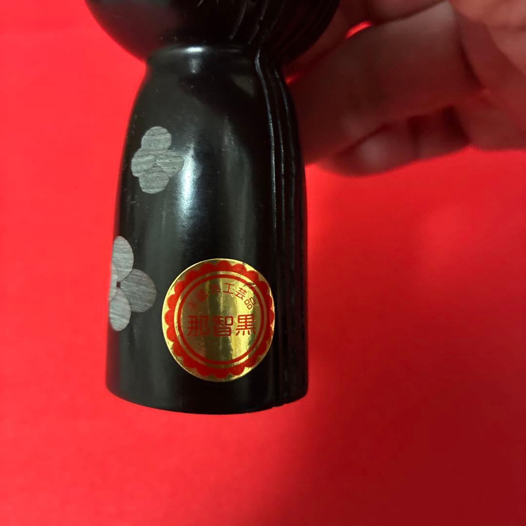 希少　ヴィンテージ　昭和時代物　那智黒石のこけし人形　置物　伝統工芸品　骨董