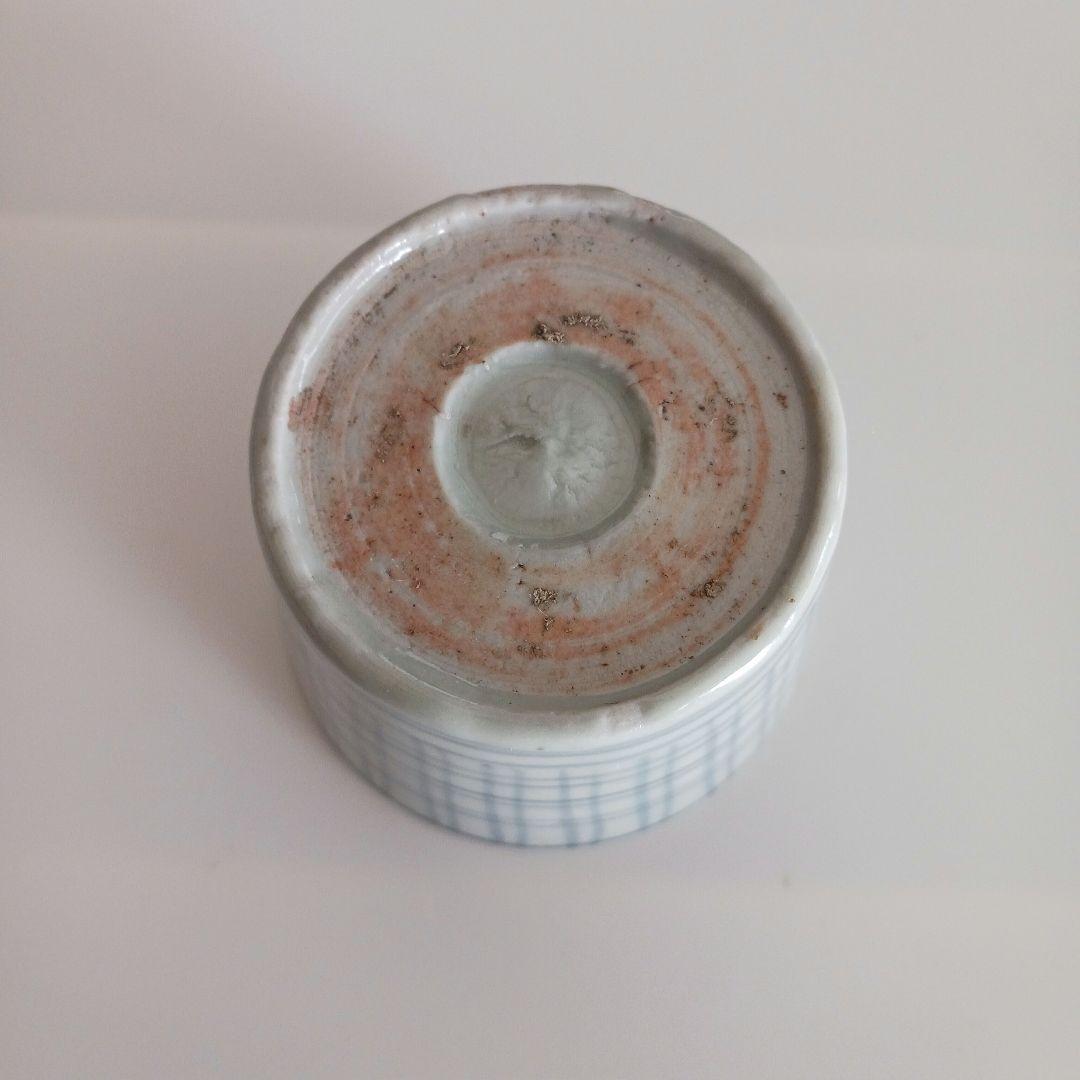 古伊万里　格子文　蕎麦猪口