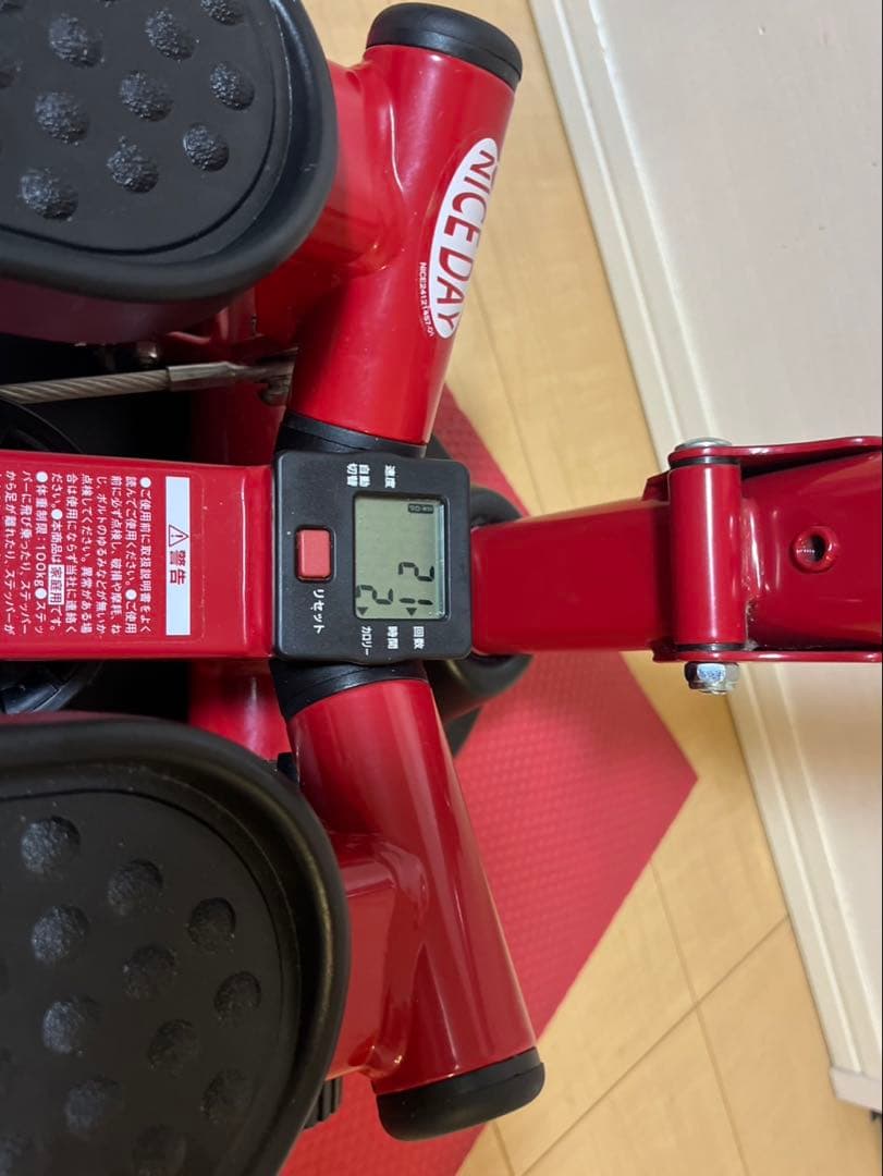 ナイスデイ 健康ステッパー NH-1R＆NDS-1R レッド ハンドル付き
