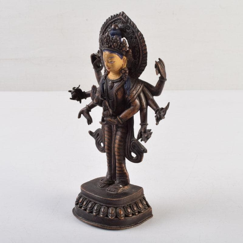 仏教美術　古銅彩色　インド神　ドゥルガー像　仏像　V　8923