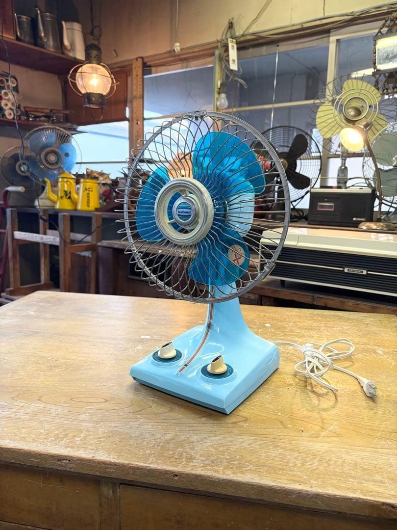 納豆商店　レトロ扇風機2台セット　ジャンク　通電確認済　卓上扇風機