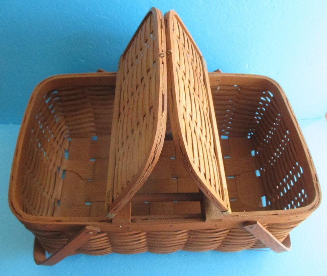 アメリカ製◎木製ハンドメイドバスケット◎BASKETVILLEピクニックに