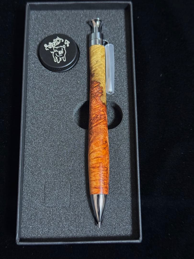 こぶた工房 シャープペンシル 極上花梨紅白 0.5mm