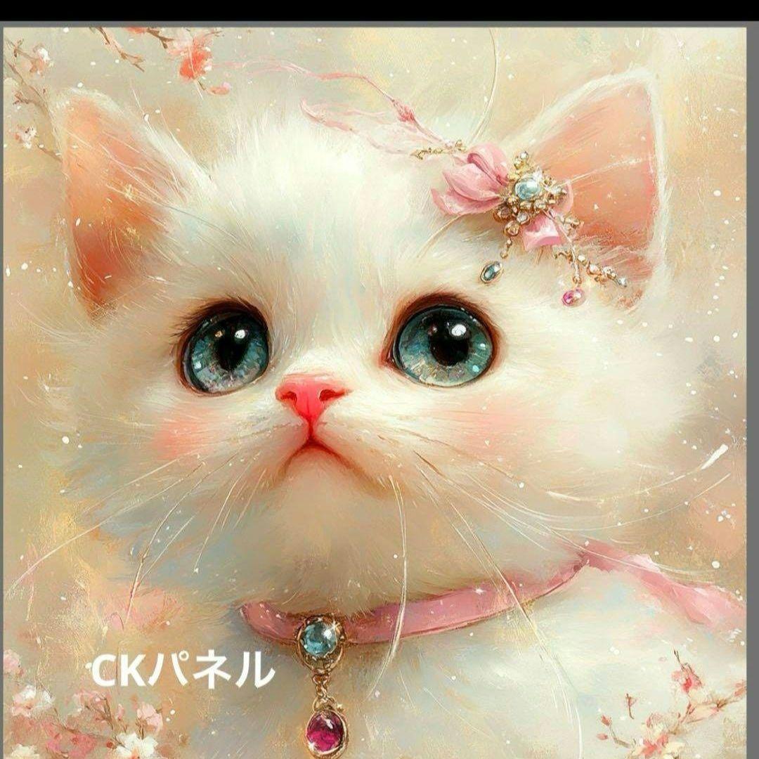 ねことばらパネル生地　ハンドメイド
