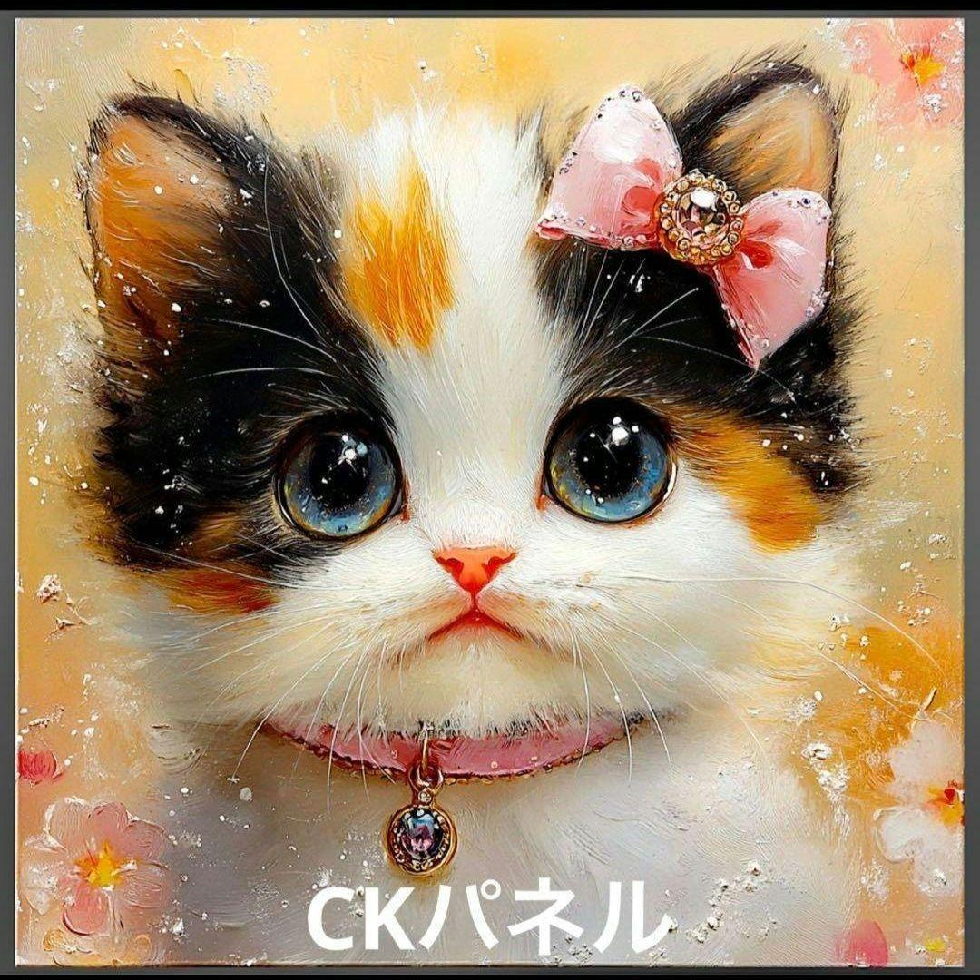 ねことばらパネル生地　ハンドメイド