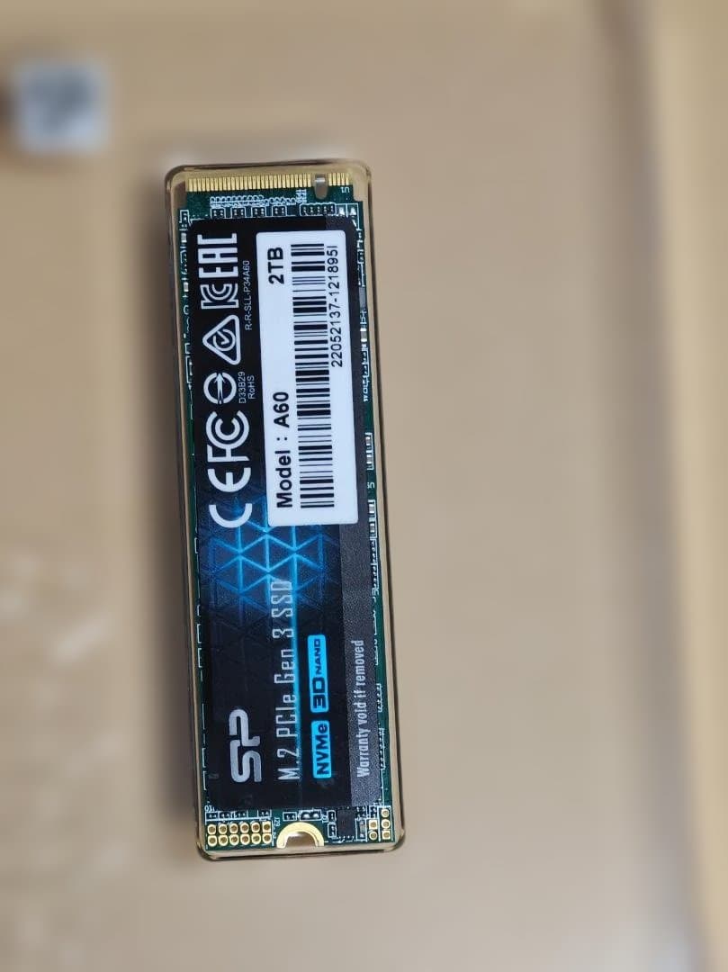 シリコンパワー 2TB M.2 SSD NVMe PCIe Gen3 A60