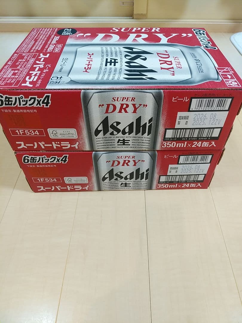 アサヒ スーパードライ 350ml 6缶パック×2ケース