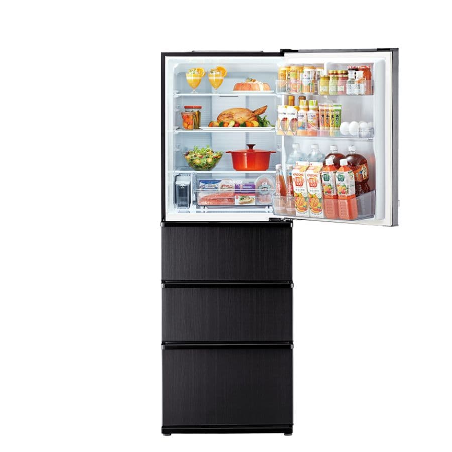 冷蔵庫 AQUA Delie ウッドブラック AQR-V37P(K)