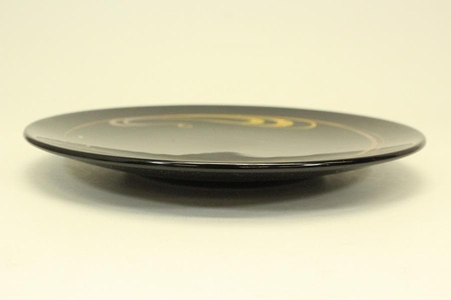 流水蒔絵 螺鈿 漆皿 φ22.4cm 十枚 在銘(ZE876)