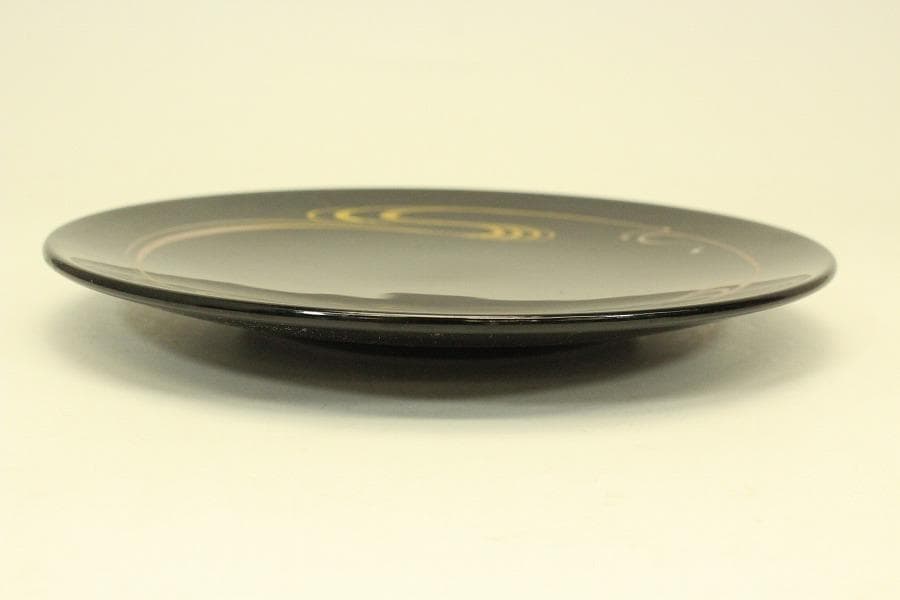 流水蒔絵 螺鈿 漆皿 φ22.4cm 十枚 在銘(ZE876)