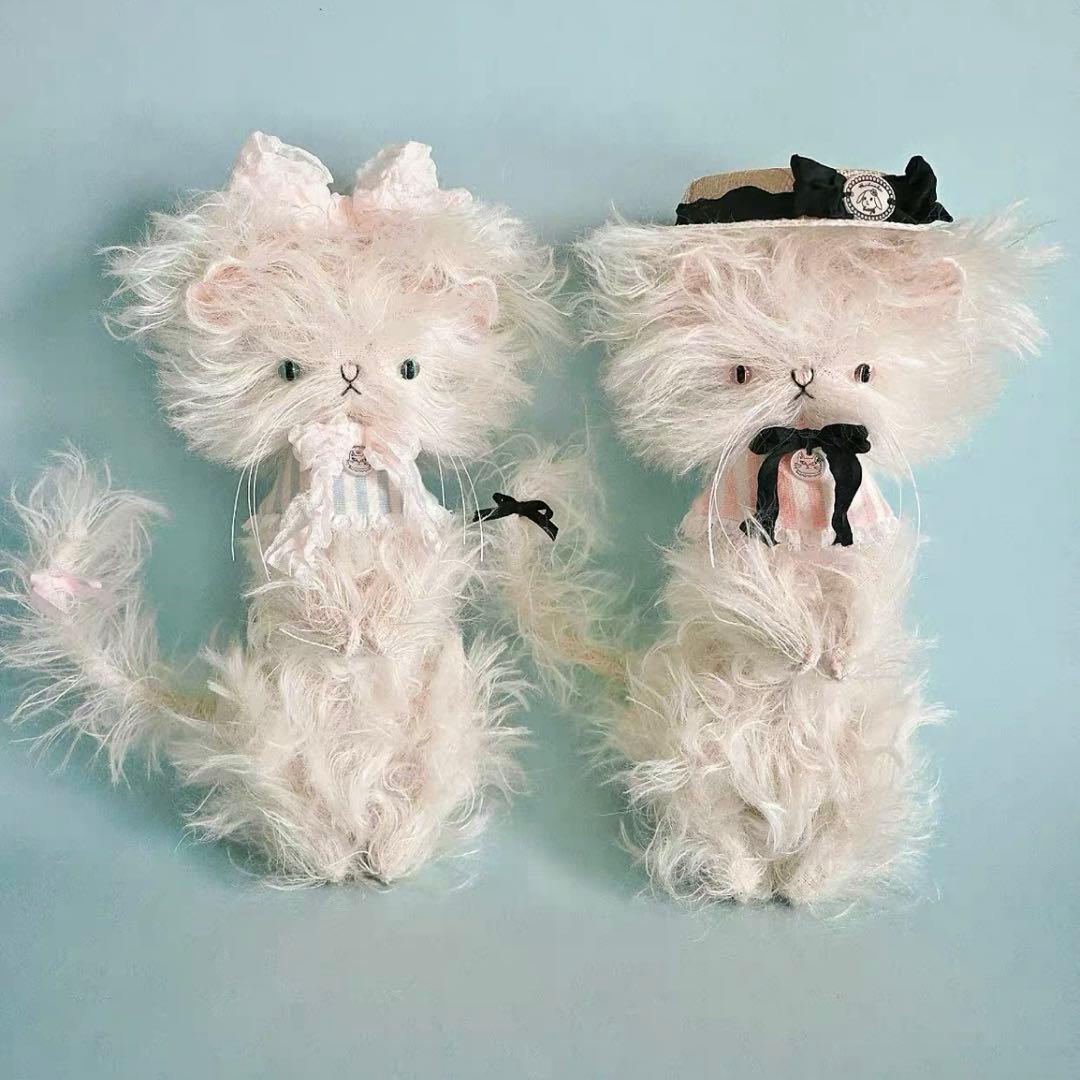 オシャレ猫さん アーティストベア 海外作家様 ハンドメイド ぬいぐるみ 猫