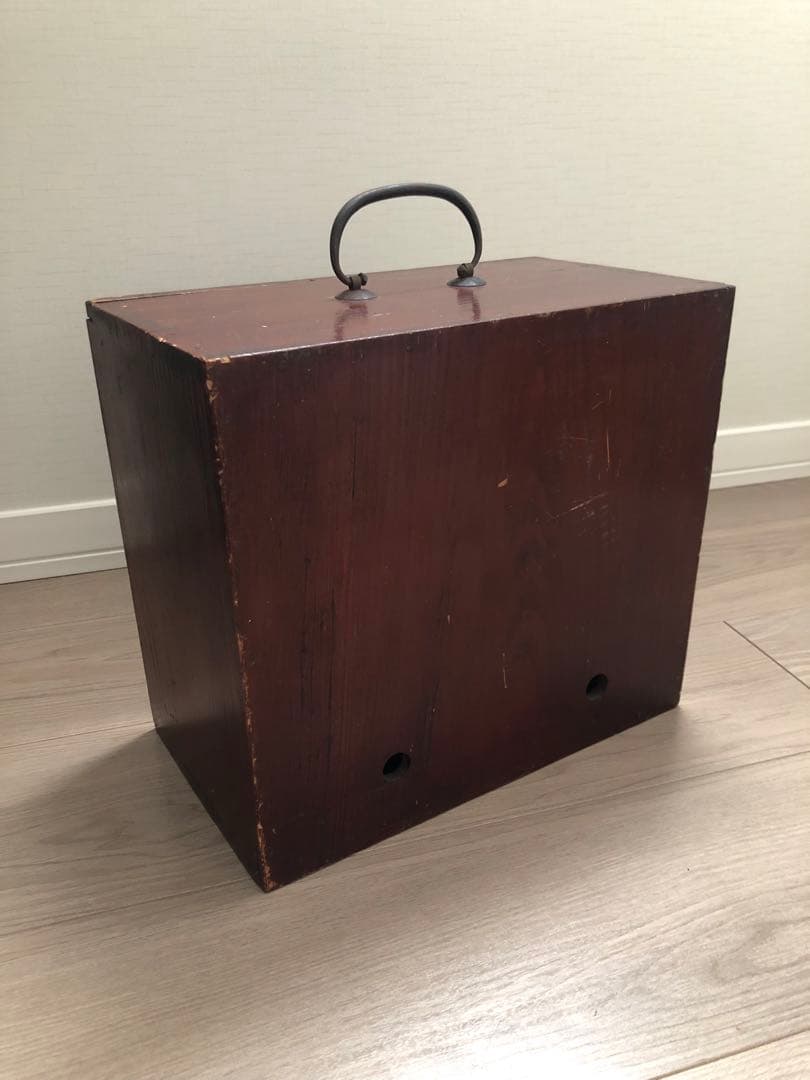 【レトロ】小物収納　漆塗り 古道具　茶箱