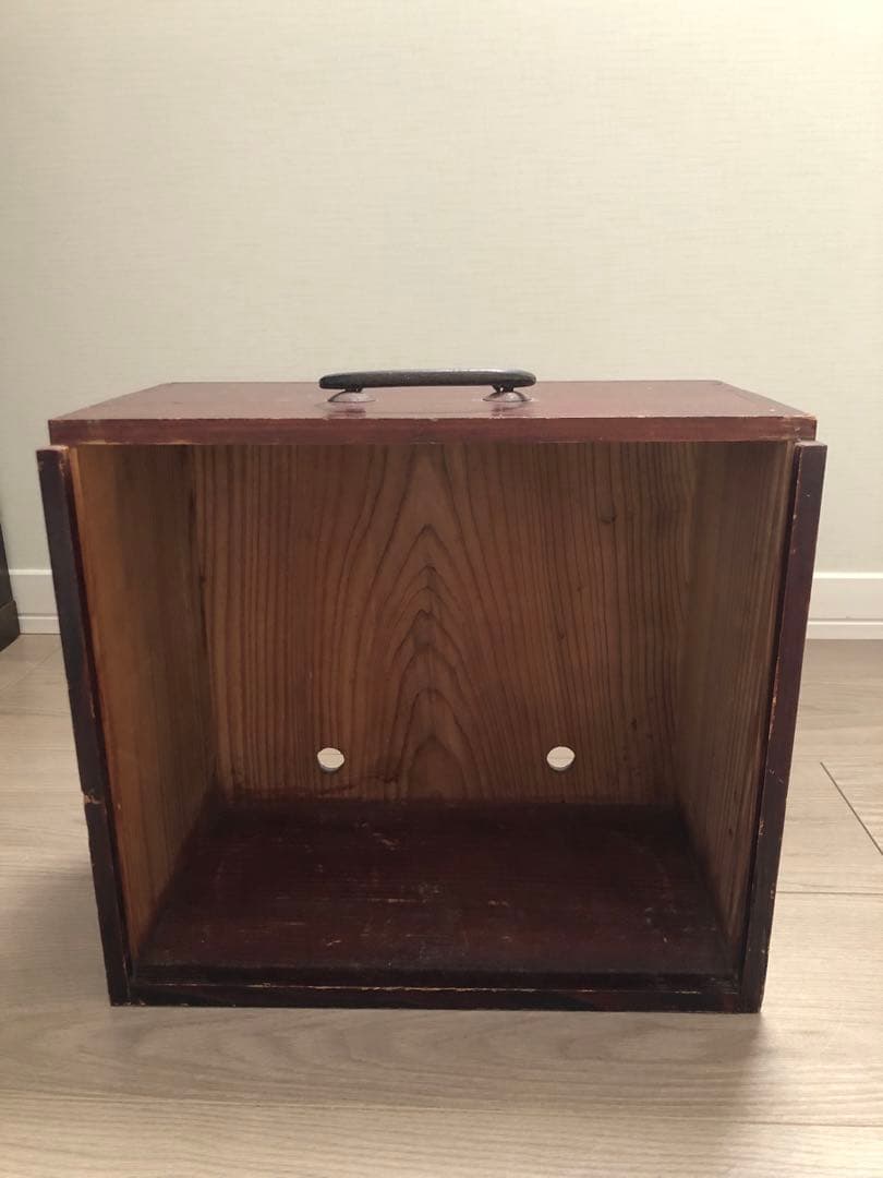 【レトロ】小物収納　漆塗り 古道具　茶箱