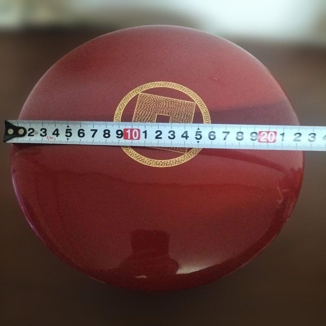赤い漆器 菓子器・喰籠　家紋入り　お櫃　おひつ