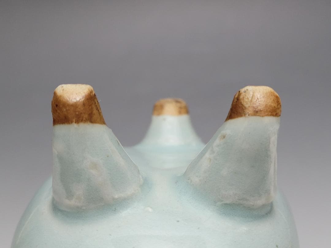 染付 蛙型 硯滴 水滴 明清時代 幅 約 11.5cm