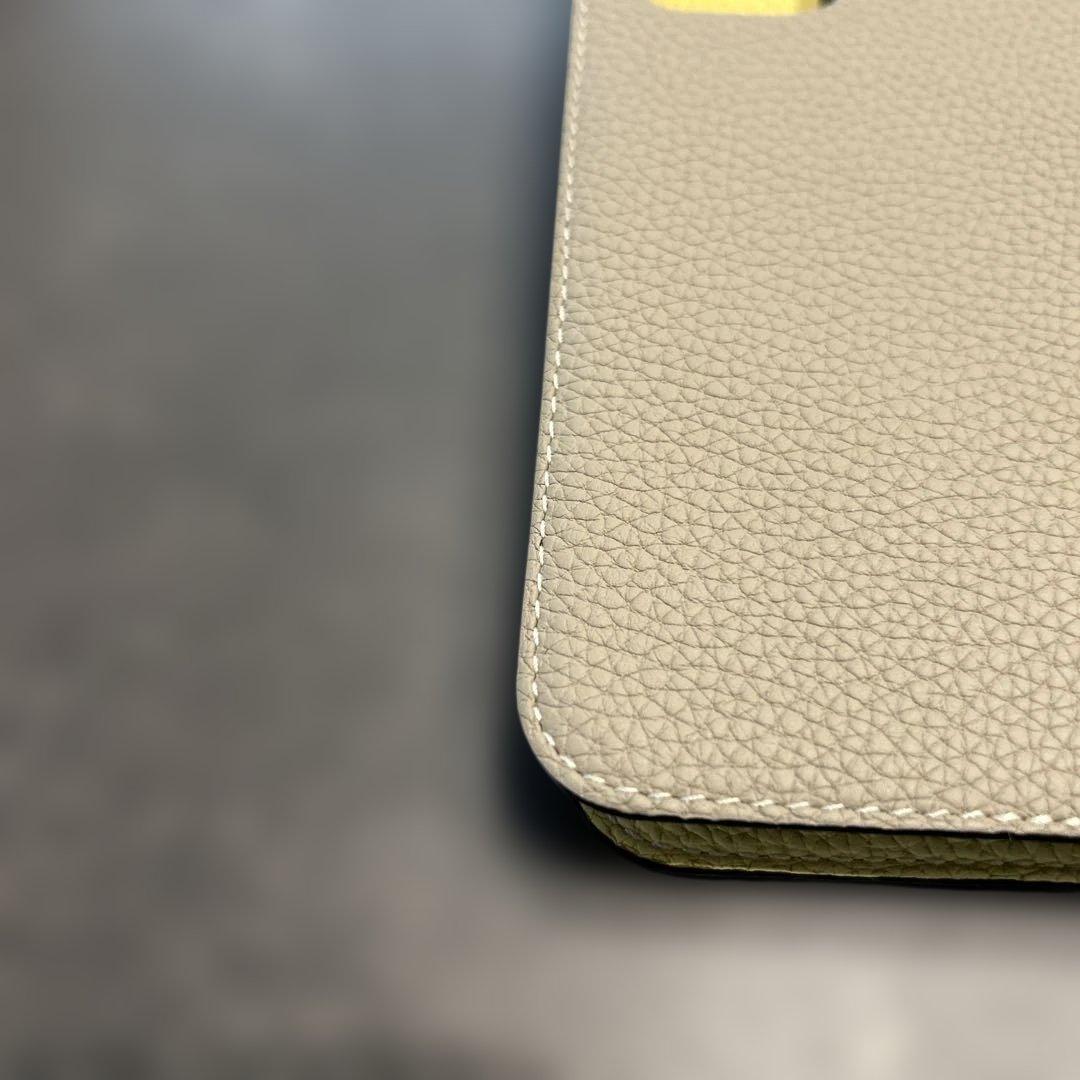 BONAVENTURA 手帳型ケース グレージュ&イエロー　iPhone14