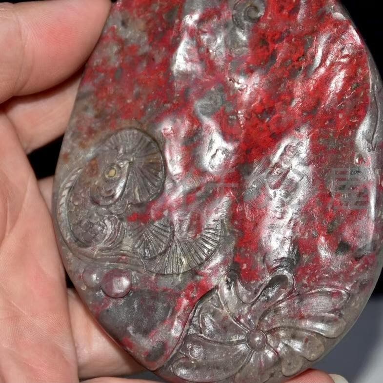 中国古美術 浙江昌化鶏血石彫 手把件 珍品 極細工 篆刻 置物 骨董品 時代物