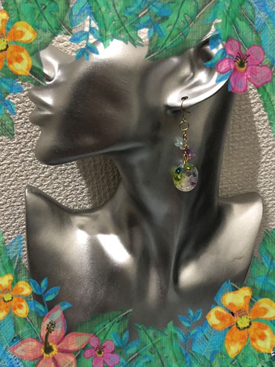 Anticoさん専用♡glass cullet flower ピアスイヤリング