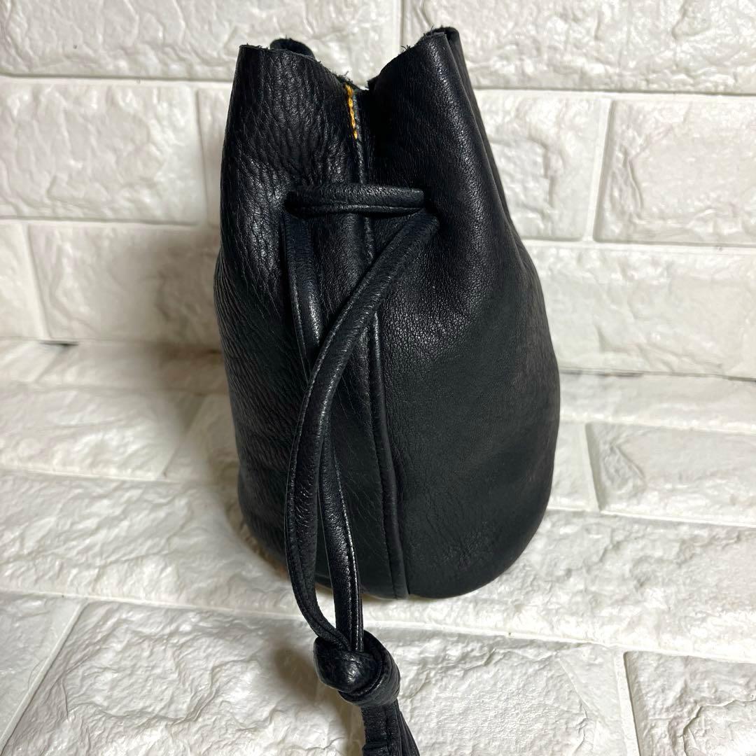 くもほぼ新品 MYTHINKS マイシンクス 巾着 バック 高級エルクレザ