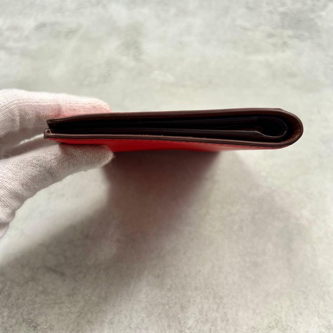 COLE HAAN レッド レザー パスポートウォレット 折り財布 8428.