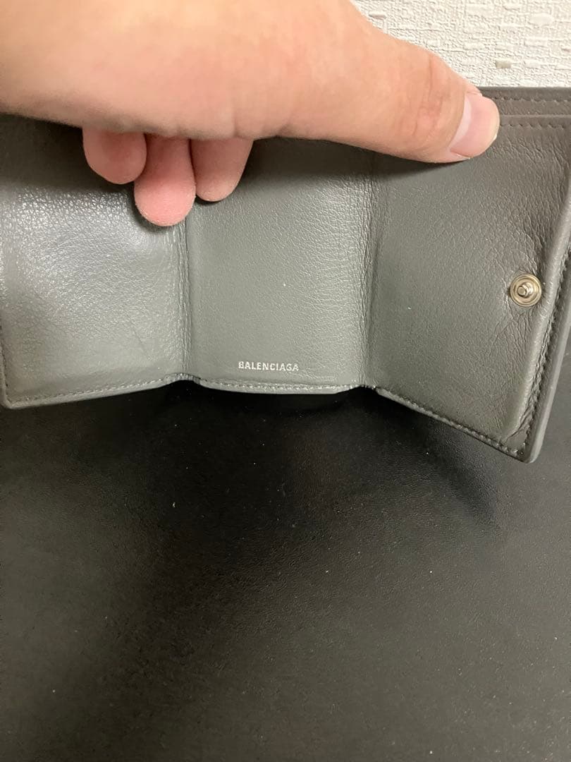 バレンシアガ/BALENCIAGA 三つ折り財布 ダークスチールグレー/値下中