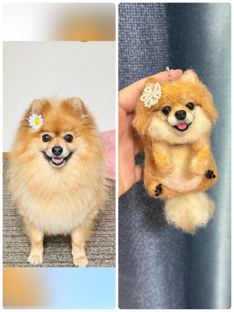 うちの子クリップペット　羊毛フェルト　ペット　マスコット　うちの子グッズ