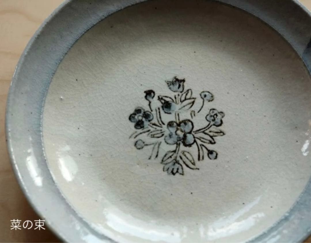 Scope 東屋　伊賀石本　花絵皿　菜の束　七寸半　未使用品