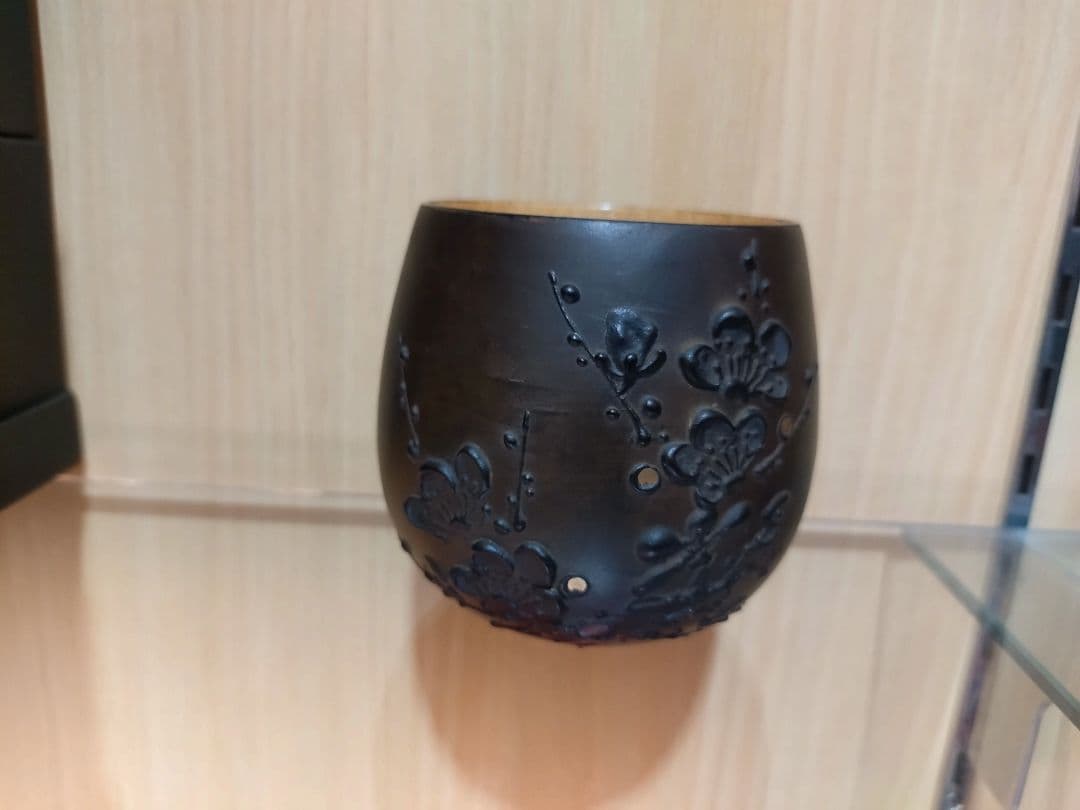会津塗　鉄錆　木製たまごカップ
