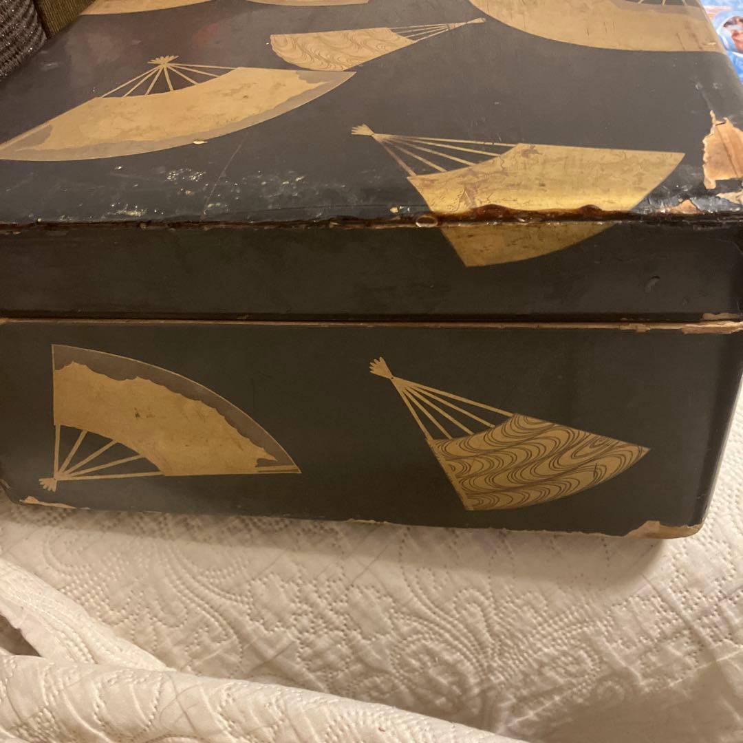 漆器 文箱 扇子模様