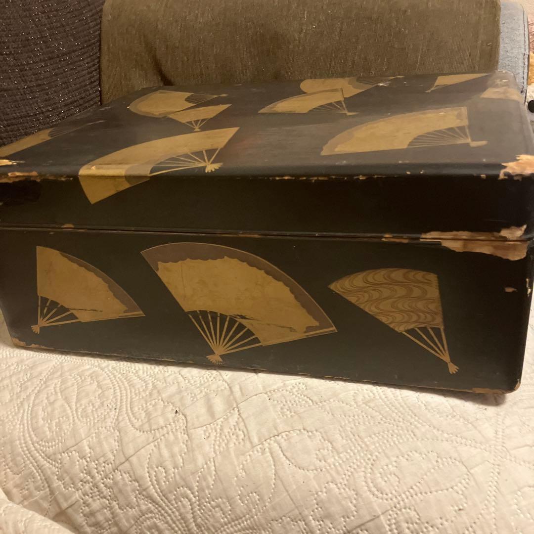 漆器 文箱 扇子模様