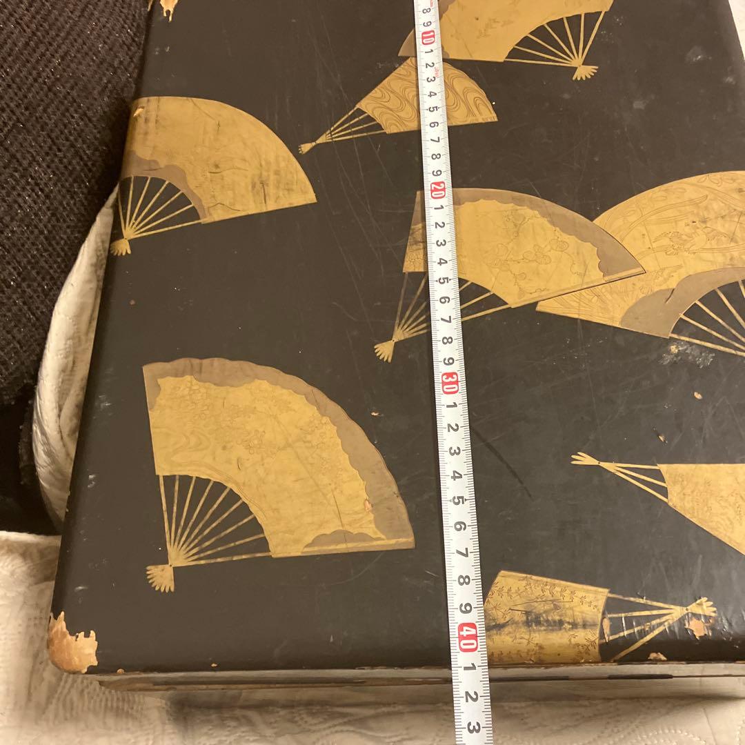 漆器 文箱 扇子模様