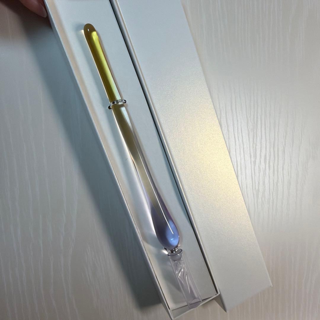 硝子工房きつねらんぷ しゃぼん玉色のガラスペン 中太字