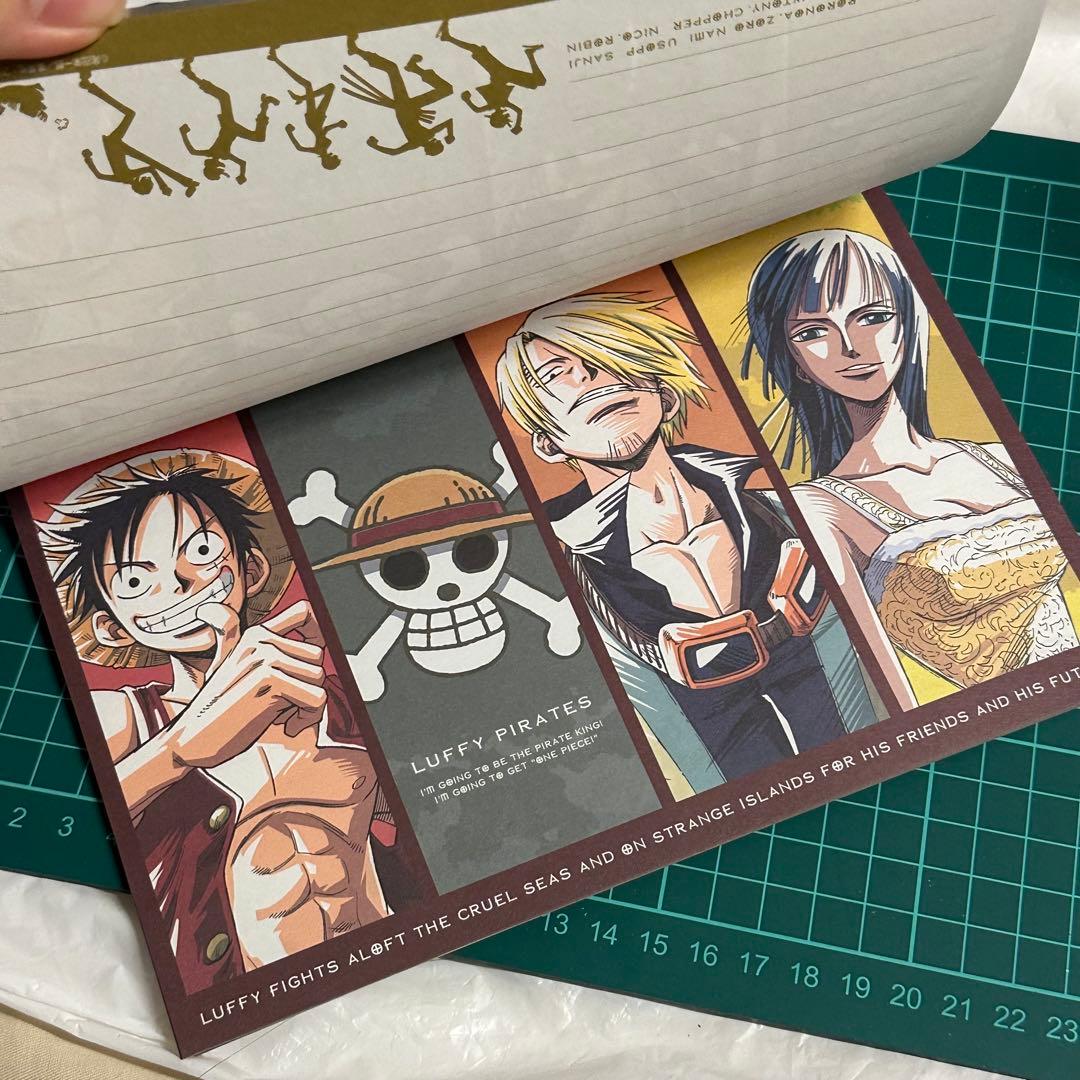 ワンピース　レターパッド　メモ帳　イラストシート　麦わらの一味　初期　レトロ