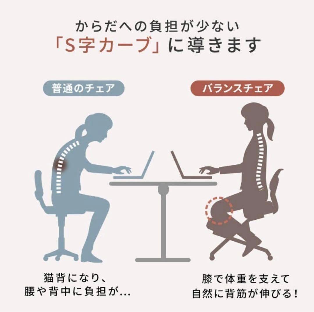 【美品】サンワサプライ　バランスチェア　大人用　椅子　背もたれ　キャスター付