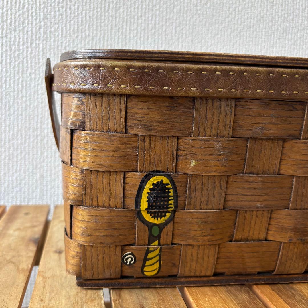 サ*ブ様 ビンテージ カロナン バスケット テニス ヴィンテージ ハンドメイド