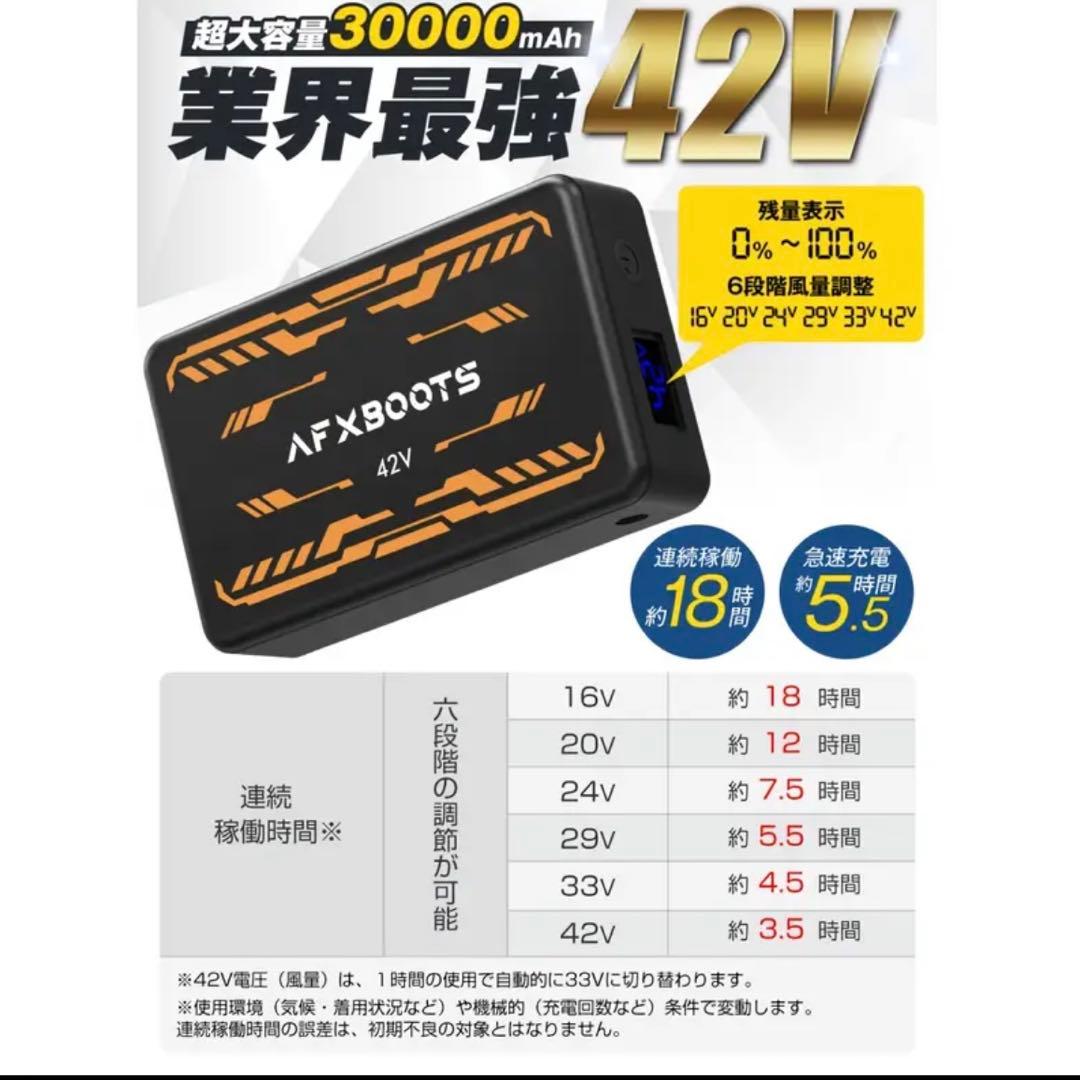 新品未使用 空調服　AFXBOOTS 42V ファン＆バッテリーセット